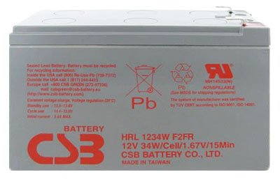 Bateria CSB HRL 1234W F2 12VDC 9Ah 34W longa vida 8anos