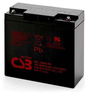 Bateria CSB HRL1280W 12VDC 20Ah 80W longa vida 8 anos