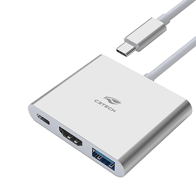 Dockstation HUB USB-C  C3Tech HU-D10 com HDMI 4K USB3 USB-C