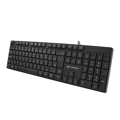 Teclado multimdia C3Tech KB-M11BK USB resistente a respingos