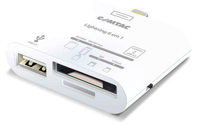 Kit conexo p/ cmera leitor carto p/ iPad Comtac 9258