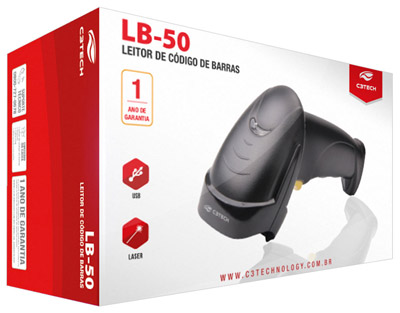 Leitor de cdigo de barras a laser C3tech LB-50, USB