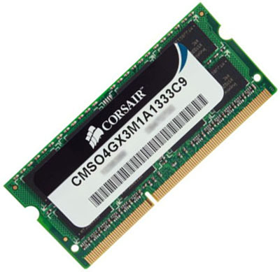 Memria 4GB DDR3 Corsair SODIMM 1333MHz CMSO4GX3M1A1333