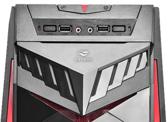 Gabinete gamer MidiTorre C3Tech MT-G70BK USB2 s/ fonte