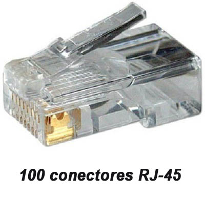 100 conectores RJ-45 p/ rede CAT-5 8 vias CommScope