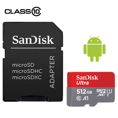 Memory Card 512GB SanDisk Ultra microSDXC UHS-I 150MBps C/ Adaptador