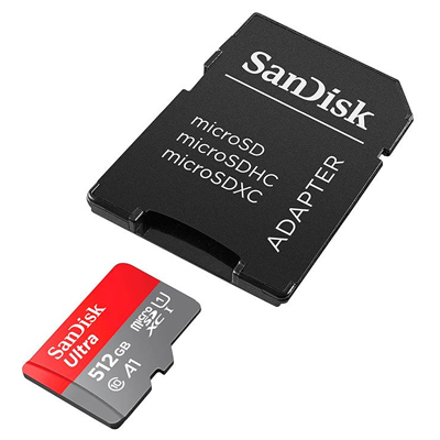 Memory Card 512GB SanDisk Ultra microSDXC UHS-I 150MBps C/ Adaptador