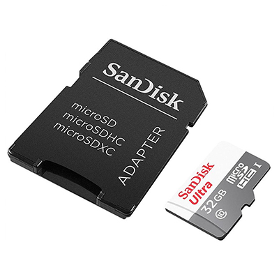 Memory Card 32GB SanDisk Ultra microSDHC UHS-I 100MBps C/ Adaptador