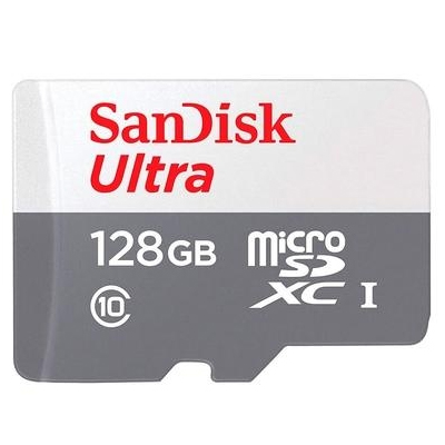 Memory Card 128GB SanDisk Ultra microSDXC UHS-I 100MBps C/ Adaptador