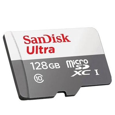 Memory Card 128GB SanDisk Ultra microSDXC UHS-I 100MBps C/ Adaptador