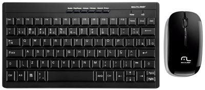 Mini teclado 27 cm e mouse sem fio Multilaser TC184