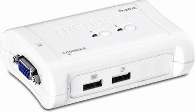 Switch KVM via USB com 2 portas Trendnet TK-207K v1.3R