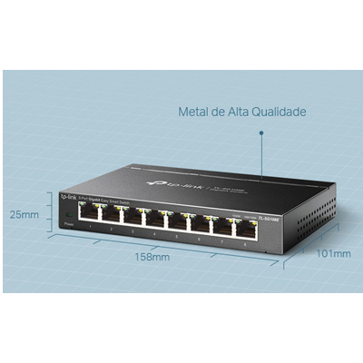 Switch 8 portas Gigabit TP-Link TL-SG108E, 1000Mbps 1Gb
