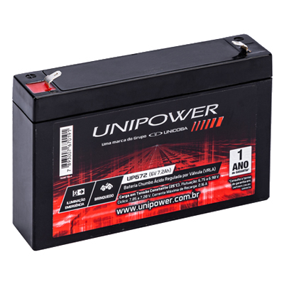 Bateria chumbo-acido Unipower UP672 6V, 7,2Ah F187