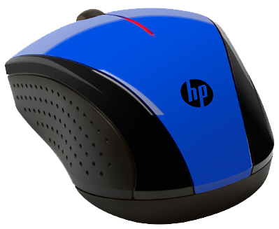 Mini mouse sem fio HP X3000 2.4GHz 1600 dpi 3 bot azul