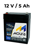 Bateria estacionria VRLA Moura 12MVA-5 12VDC 5Ah - black