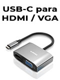 Conversor USB-C para HDMI 4K e VGA full HD Comtac 20119453 