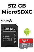 Memory Card 512GB SanDisk Ultra microSDXC UHS-I 150MBps C/ Adaptador