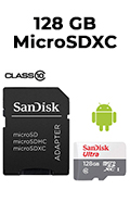 Memory Card 128GB SanDisk Ultra microSDXC UHS-I 100MBps C/ Adaptador