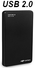 Case p/ HD e SSD de 2,5 pol. C3Tech CH-200 USB2 480Mbps#100