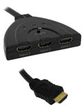 Chave seletora HDMI v. 1.3 Tblack 3 entradas, 1 sada2