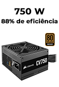 Fonte ATX 750w reais gamer Corsair CV750 80 Plus bronze#98