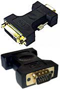 Adaptador sinal de video DVI fmea p/ VGA macho Tblack#100