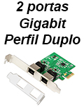 Placa rede PCI-e FlexPort F2722C 2 gigabit perfil duplo