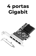 Placa de rede PCI-e X1 c/ 4 portas Gigabit Flexport
