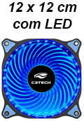 Cooler 120x120x25mm 3 pinos C3Tech c/ LED p/ gabinete2