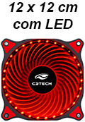 Cooler 120x120x25mm 3 pinos C3Tech c/ LED p/ gabinete