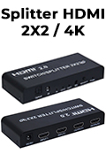 Splitter switch e amplificador HDMI 2X2, 4K 3D Flexport