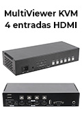 MultiViewer KVM 4 entradas HDMI 4K Flexport saída 4K