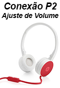 Headset c/ microfone HP H2800 Red, P2 c/ ajuste udio#100