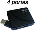 Mini HUB USB 2.0 NewLink HB201 4 portas 480Mbps