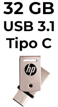Pendrive Flash Drive 32GB HP x5000m USB 3.1 Type C+A 2