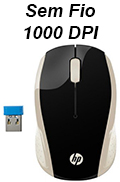 Mouse s/ fio HP 200 OMAN 2HU83AA gold 1000dpi, USB#100