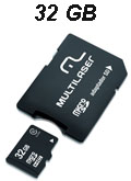 Carto 32GB MicroSDHC c/ adp. Multilaser MC111 classe10#100