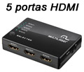 Switch HDMI com 5 portas Multilaser RE048 Full HD 3D