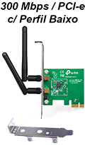 Placa rede s/ fio TP-Link TL-WN881ND 300Mbps 2dBi 20dBm