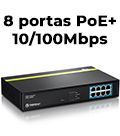 Switch Trendnet TPE-T80H 8 portas 10/100Mbps PoE+ 125W
