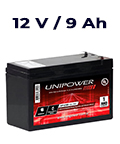 Bateria chumbo-ácido Unipower UP1290, 12V 9Ah F187#10