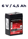 Bateria chumbo-acido Unipower UP645SEG 6V, 4,5Ah F1872