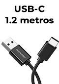 Cabo USB-C p/ USB-A Multilaser WI349 1.2 m#98