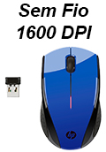 Mini mouse sem fio HP X3000 2.4GHz 1600 dpi 3 bot azul#100