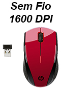 Mini mouse sem fio HP X3000 2.4GHz 1600 dpi 3 bot red#100